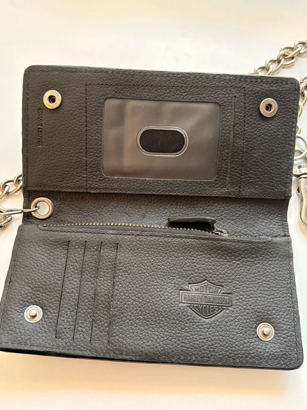 Harley-Davidson Men's Liberty Eagle Trucker Bi-Fold Leather Wallet